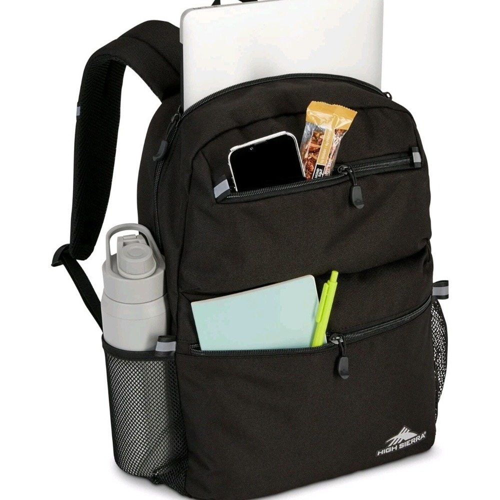High Sierra Abbreviate Backpack, Laptop Bookbag for Travel One Size Black New - Picture 5 of 13